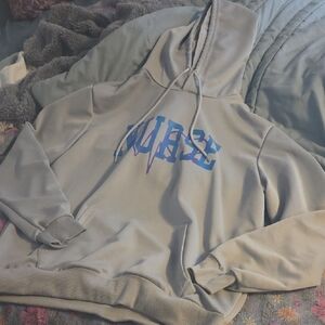 SHEIN Gray Hoodie with Blue and Purple Design